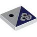 Tile 2 x 2 with 1 Black Dot and Dark Purple Triangle with Skeleton Head Print