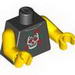 Torso Skull and Roses Print / Yellow Arms / Yellow Hands