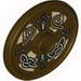 Minifig Shield - Round with Stud and Raised Rim with Runes Print