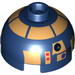 Brick, Round 2 x 2 Dome Top with Metallic Gold Print (R8-B7)