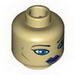 Minifig Head Dual Sided Alien with SW Luminara Unduli Purple Lips and Large Blue Eyes / Protective Eye Mask Print [Blocked Open Stud]