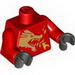 Torso Ninjago Gold Dragon Head and Flames Front and 'Kai' Back Print / Red Arms / Black Hands