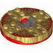 Turntable 6 x 6 Round Red Base with Pearl Gold Top with Gold Faces on Red Print (Ninjago Spinner)