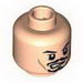 Minifig Head Dual Sided PotC Jack Black Moustache Determined / Skull Face Print [Blocked Open Stud]