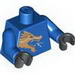 Torso Ninjago Gold Dragon Front and Gold Lion and 'Jay' Back Print/ Blue Arms / Black Hands