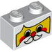 Набор LEGO Brick 1 x 2 with Santa Claus Face Print, Белый