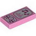 Набор LEGO Tile 1 x 2 with Cell Phone / Music Player Print, Ярко-розовый