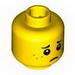 Minifig Head Dual Sided with Freckles, Smile / Worried Print [Blocked Open Stud]