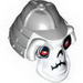 Minifig Head Modified - Skeleton with Gray Helmet Print