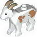 Набор LEGO Goat with Dark Tan Horns and Medium Dark Flesh Spots Print, Белый