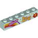 Brick 1 x 6 with 'GROOVY', 'LOVE', Rainbow and Flower Print