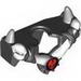Minifig Armor Breastplate with Shoulder Spikes Gray Up and Ninjago Cracked Red Skull Print