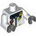 Torso Safety Zip Suit with 'ADU INSPECTOR' Back Print / White Arms / Dark Bluish Gray Hands