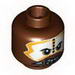 Minifig Head PotC Cannibal White and Yellow Face Paint Print [Blocked Open Stud]