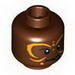 Minifig Head PotC Cannibal Yellow Face Paint Print [Blocked Open Stud]