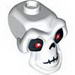 Minifig Head Modified - Skull with Red Eyes, Cracks and Worm Print