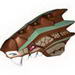 Dragon Head Upper Jaw with Dark Tan Scales, Sand Green Stripes, and White Teeth Print