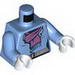 Torso Female with Light Purple Scarf and Gray Belt Print / Medium Blue Arms / White Hands