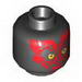 Minifig Head Alien with SW Darth Maul, Red Face Paint, Nose Print [Blocked Open Stud]