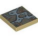 Tile 2 x 2 with Map Cave, Tree, House, Waterfall Print