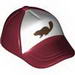 Minifig Cap, Curved Bill with Seams and Button on Top and Black Beaver on White Print