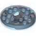 Turntable 6 x 6 Round Trans-Medium Blue Base with Trans-Medium Blue Top and White and Purple Print (Ninjago Spinner)