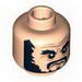 Minifig Head PotC Blackbeard Bushy Black Beard, Moustache, Eyebrows Print [Blocked Open Stud]