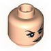 Minifig Head Dual Sided PotC Angelica Dark Brown Eyebrows, Eyelashes Pensive / Conniving Print [Blocked Open Stud]