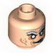 Minifig Head Alien with PotC Zombie with Silver Eyes and Light Gray Eyebrows Print [Blocked Open Stud]