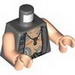 Torso PotC Vest Open over Chest with Tattoos and Key Print / Light Flesh Arms / Light Flesh Hands