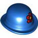 Minifig Bowler Hat with Red Flower with Yellow Centre Print