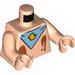 Torso SpongeBob with Belly Button (Navel), Ice Cream Splotches and Blue Bib with Yellow Duck Print / Light Flesh Arms / Light Flesh Hands