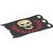 Plastic Flag 8 x 5 with White Skull with Fangs and Red Flames Print [4195]