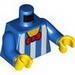 Torso White Vertical Stripes and Red Bowtie Print / Blue Arms / Yellow Hands