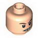 Minifig Head Male Brown Eyebrows, Frown Print (HP Goyle) [Hollow Stud]