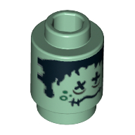 Brick, Round 1 x 1 Open Stud with HP Shrunken Head Print