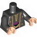 Torso Arabian Robe with Gold Trim at Neck, Gold Print Front and Back / Black Arms / Light Flesh Hands