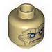 Minifig Head PotC Davy Jones Silver Eyes and Furrowed Brow Print [Blocked Open Stud]