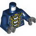 Torso Ninjago Snake with Yellow and Light Blue Scales Print / Dark Blue Arms / Dark Bluish Gray Hands
