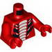 Torso Ninjago Snake with White and Large Black Scales Print / Red Arms / Red Hands
