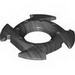 Набор LEGO Ring 4 x 4 with 2 x 2 Hole and 4 Arrow Ends with Lightning Print (Ninjago Spinner Crown), Pearl Dark Gray