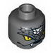 Minifig Head with Yellow Snake Eyes, Fangs and Black and White Scales Print [Hollow Stud]