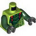 Torso Ninjago Snake with Dark Green and Red Scales Print (Lizaru) / Dark Green Arms / Black Hands
