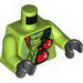 Torso Ninjago Snake with Dark Green Belt and Red Vials Print / Lime Arms / Black Hands