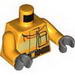 Torso Fire Suit with Stripe and Utility Belt Print / Bright Light Orange Arms / Dark Bluish Gray Hands