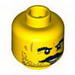 Minifig Head Beard Stubble, Mustache, Goatee, Bushy Eyebrows, Scars and Open Mouth Smile Print [Blocked Open Stud]