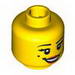 Minifig Head Female with Open Smile Red Lips and Beauty Mark Print [Blocked Open Stud]