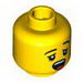 Minifig Head Dual Sided Black Eyebrows, Yawning / Asleep Print [Blocked Open Stud]