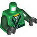 Torso Ninjago Belt and Silver Diamonds Front and Golden Snake Back Print / Dark Green Arms / Black Hands