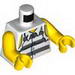 Minifig Torso Town Prisoner Shirt with Prison Stripes and Torn out Sleeves Print / Yellow Arms / Yellow Hands